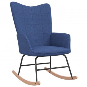 Chaise à bascule Bleu Tissu