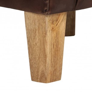 Fauteuil cabriolet marron clair cuir véritable