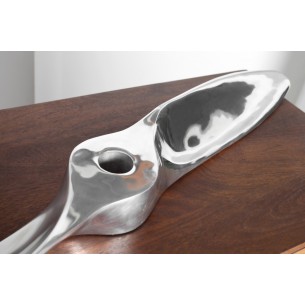 Objet décoratif design hélice coloris argenté en aluminium