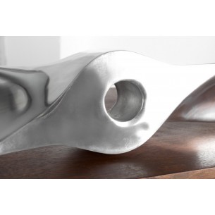 Objet décoratif design hélice coloris argenté en aluminium