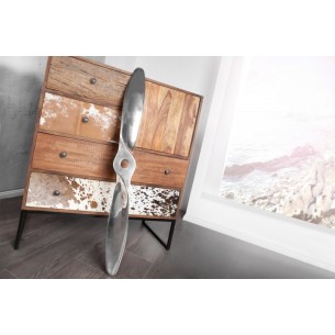 Objet décoratif design hélice coloris argenté en aluminium