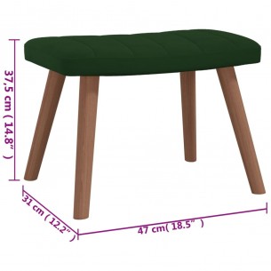 Chaise à bascule avec repose-pied Vert foncé Velours