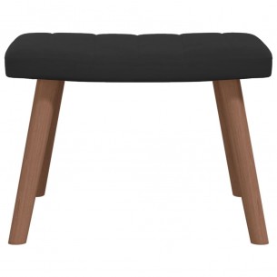 Chaise de relaxation avec repose-pied Noir Velours