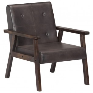 Fauteuil Gris Cuir véritable