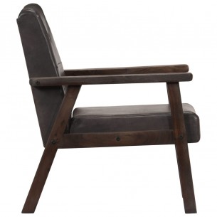 Fauteuil Gris Cuir véritable
