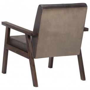 Fauteuil Gris Cuir véritable