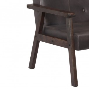 Fauteuil Gris Cuir véritable