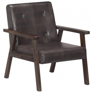 Fauteuil Gris Cuir véritable