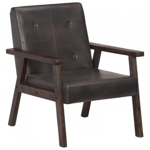 Fauteuil Gris Cuir véritable