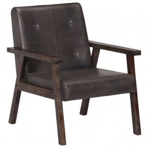 Fauteuil Gris Cuir véritable