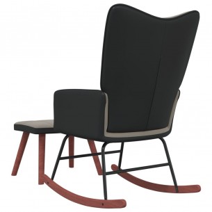 Chaise à bascule avec repose-pied Gris clair Velours et PVC
