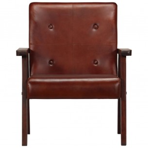 Fauteuil Marron Cuir véritable