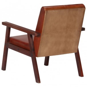 Fauteuil Marron Cuir véritable