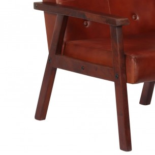 Fauteuil Marron Cuir véritable