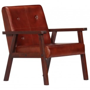 Fauteuil Marron Cuir véritable