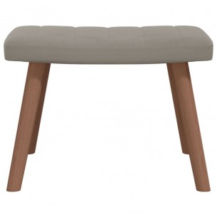 Chaise de relaxation avec repose-pied Gris clair Velours