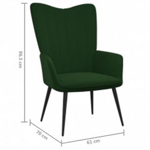 Chaise de relaxation Vert foncé Velours