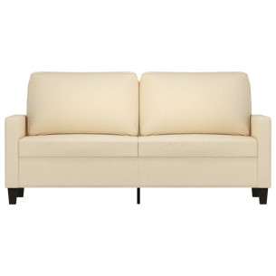 Canapé à 2 places Crème 140 cm Tissu