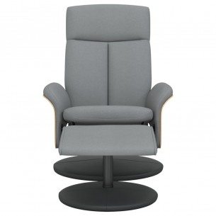 Fauteuil inclinable avec repose-pied gris clair tissu