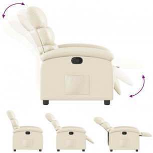 Fauteuil inclinable Crème Similicuir