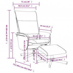 Fauteuil inclinable de massage avec repose-pied gris similicuir
