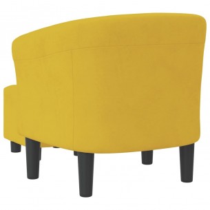 Fauteuil cabriolet avec repose-pied jaune velours