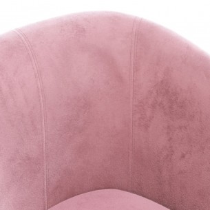 Fauteuil cabriolet avec repose-pied rose velours