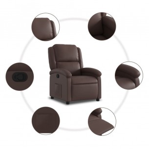Fauteuil inclinable Marron Similicuir