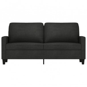 Canapé à 2 places Noir 140 cm Tissu