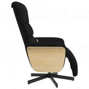 Fauteuil inclinable de massage avec repose-pieds noir tissu