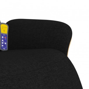 Fauteuil inclinable de massage avec repose-pieds noir tissu
