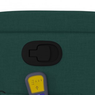 Fauteuil de massage inclinable Vert foncé Tissu