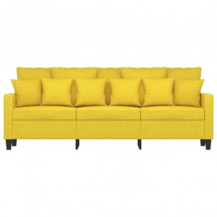 Canapé à 3 places Jaune clair 180 cm Tissu