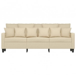 Canapé à 3 places Crème 180 cm Tissu