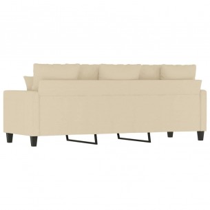 Canapé à 3 places Crème 180 cm Tissu