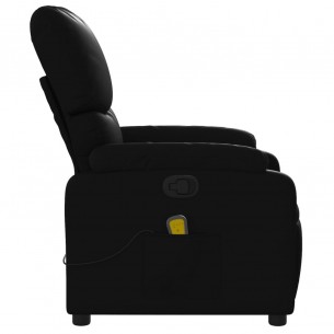 Fauteuil de massage inclinable Noir Similicuir