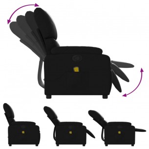 Fauteuil de massage inclinable Noir Similicuir
