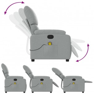 Fauteuil de massage inclinable Gris clair Tissu