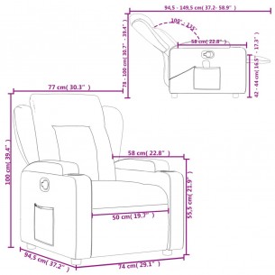 Fauteuil inclinable Gris Similicuir