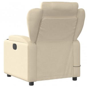Fauteuil de massage inclinable Crème Tissu