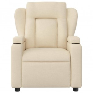 Fauteuil de massage inclinable Crème Tissu