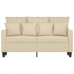 Canapé à 2 places Crème 120 cm Tissu