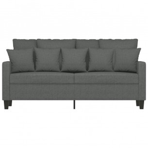 Canapé à 2 places Gris foncé 140 cm Tissu