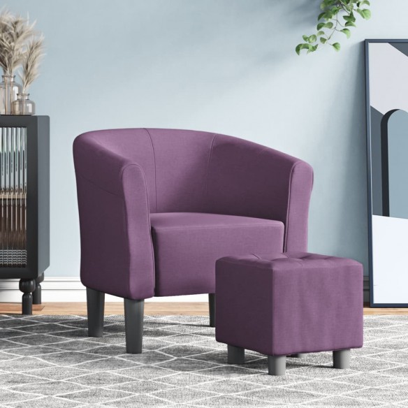 Fauteuil cabriolet avec repose-pied violet tissu