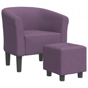 Fauteuil cabriolet avec repose-pied violet tissu