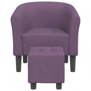 Fauteuil cabriolet avec repose-pied violet tissu