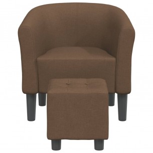 Fauteuil cabriolet avec repose-pied marron tissu