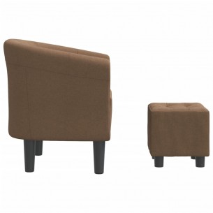 Fauteuil cabriolet avec repose-pied marron tissu