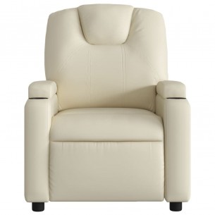 Fauteuil inclinable de massage Crème Similicuir