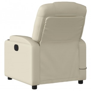 Fauteuil inclinable de massage Crème Similicuir